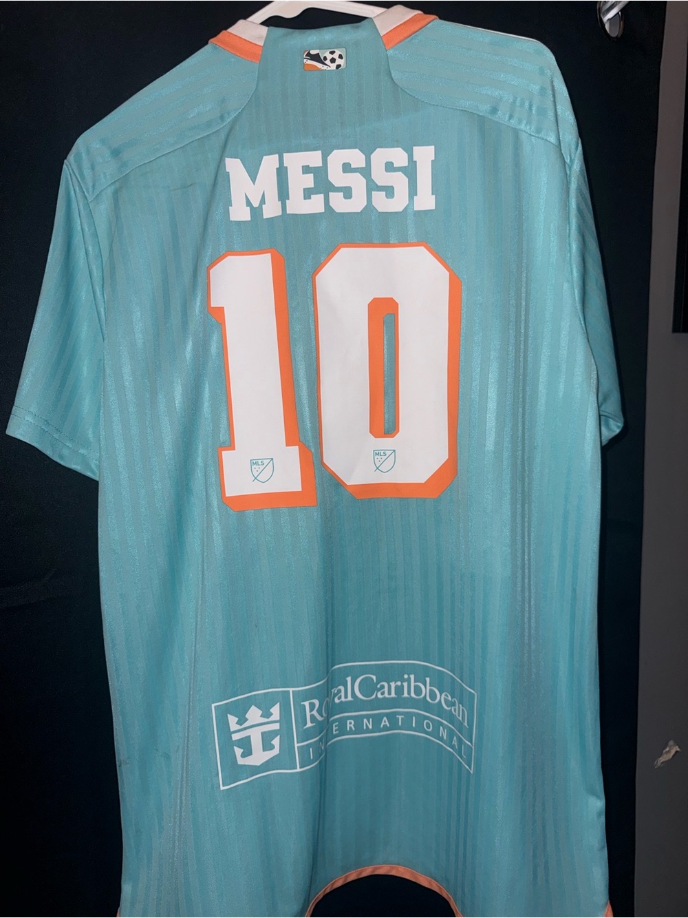 adidas Men’s Messi #10 Teal and Orange Soccer Jersey